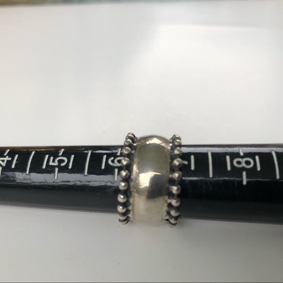 SOLD Vintage Sterling Southwestern Domed Beaded Band - Picture 8 of 8